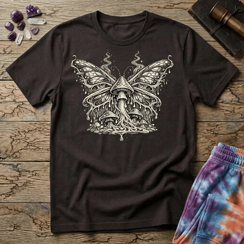 Printify T-Shirt Mushroom Butterfly Metamorphosis T-Shirt Mushroom Magic Mushroom T-Shirt