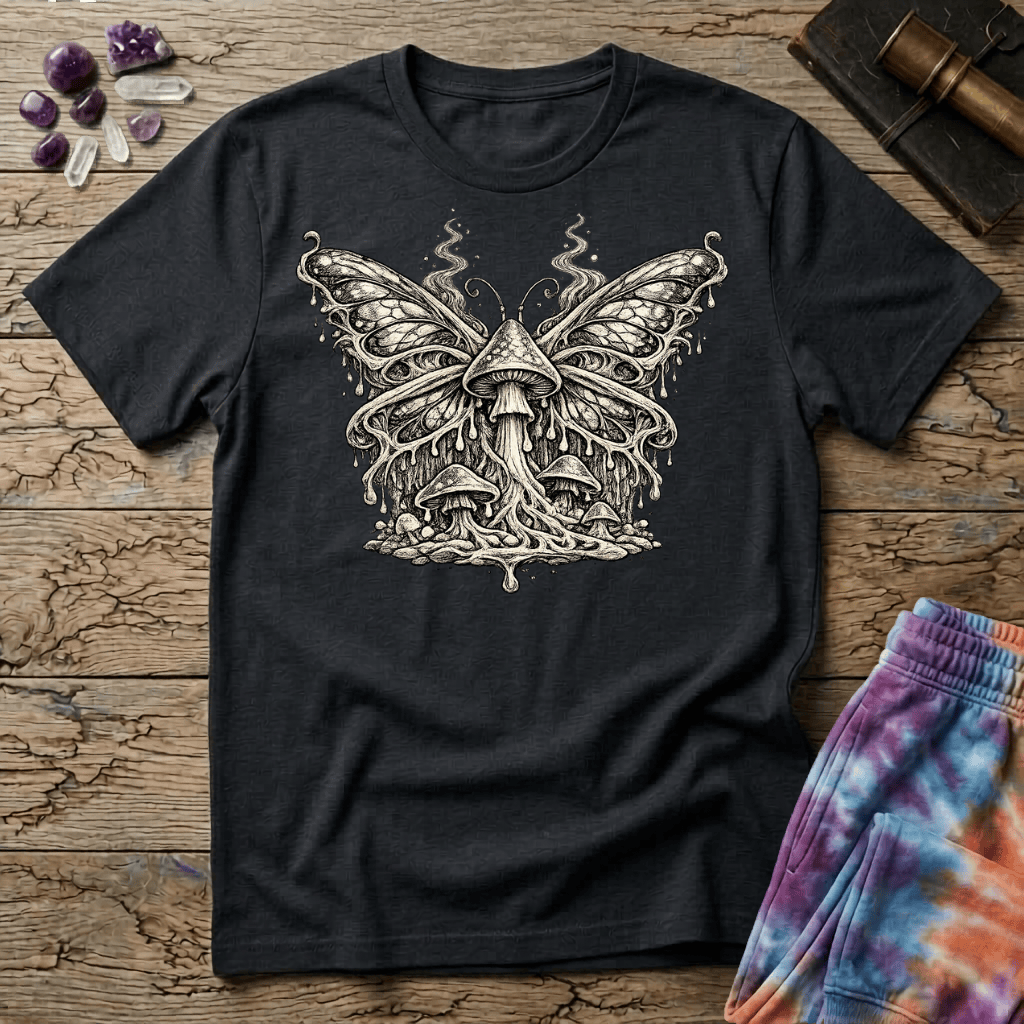 Printify T-Shirt Mushroom Butterfly Metamorphosis T-Shirt Mushroom Magic Mushroom T-Shirt
