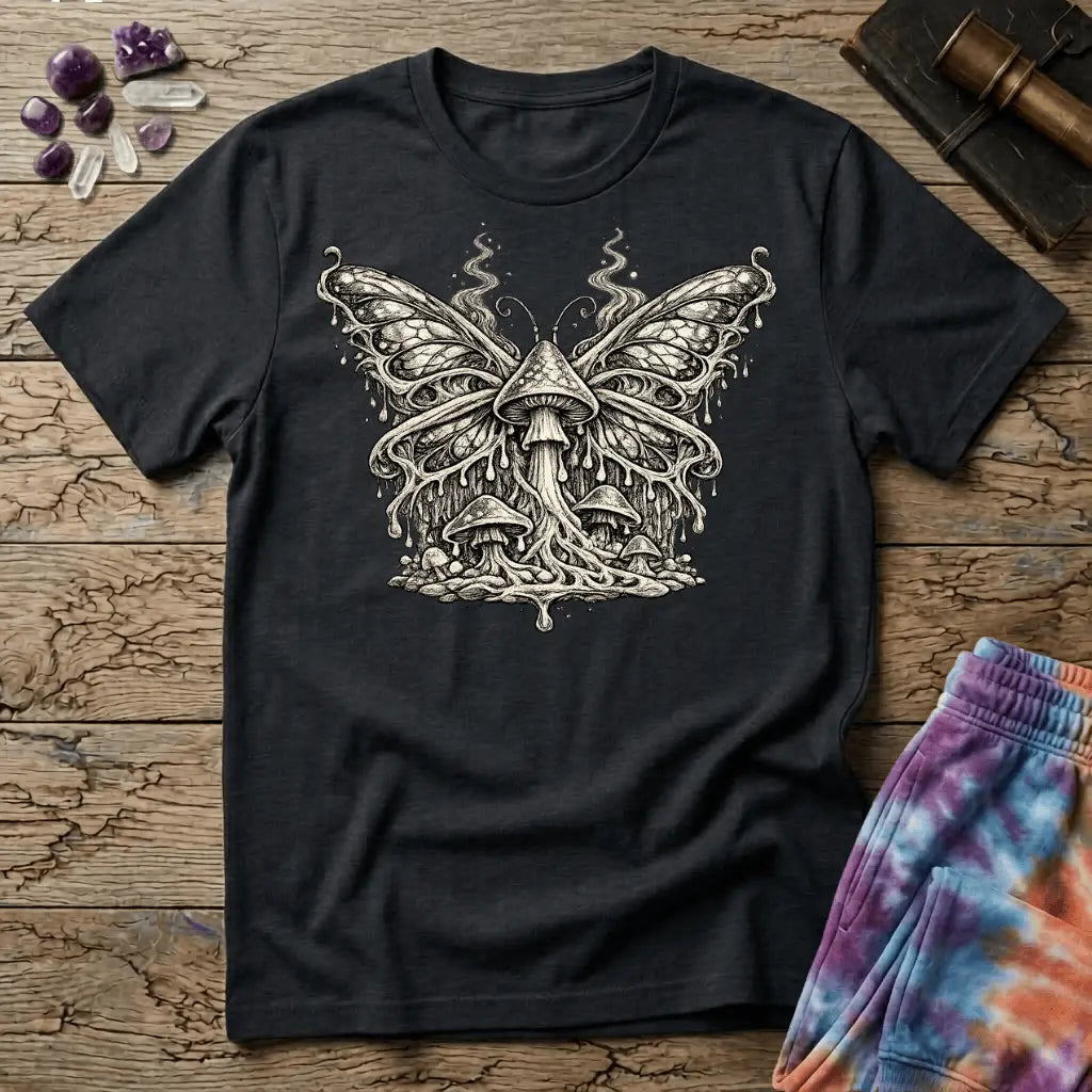 Printify T-Shirt Mushroom Butterfly Metamorphosis T-Shirt Mushroom Magic Mushroom T-Shirt