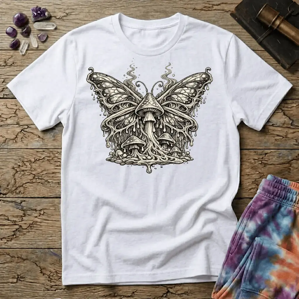Printify T-Shirt Mushroom Butterfly Metamorphosis T-Shirt Mushroom Magic Mushroom T-Shirt