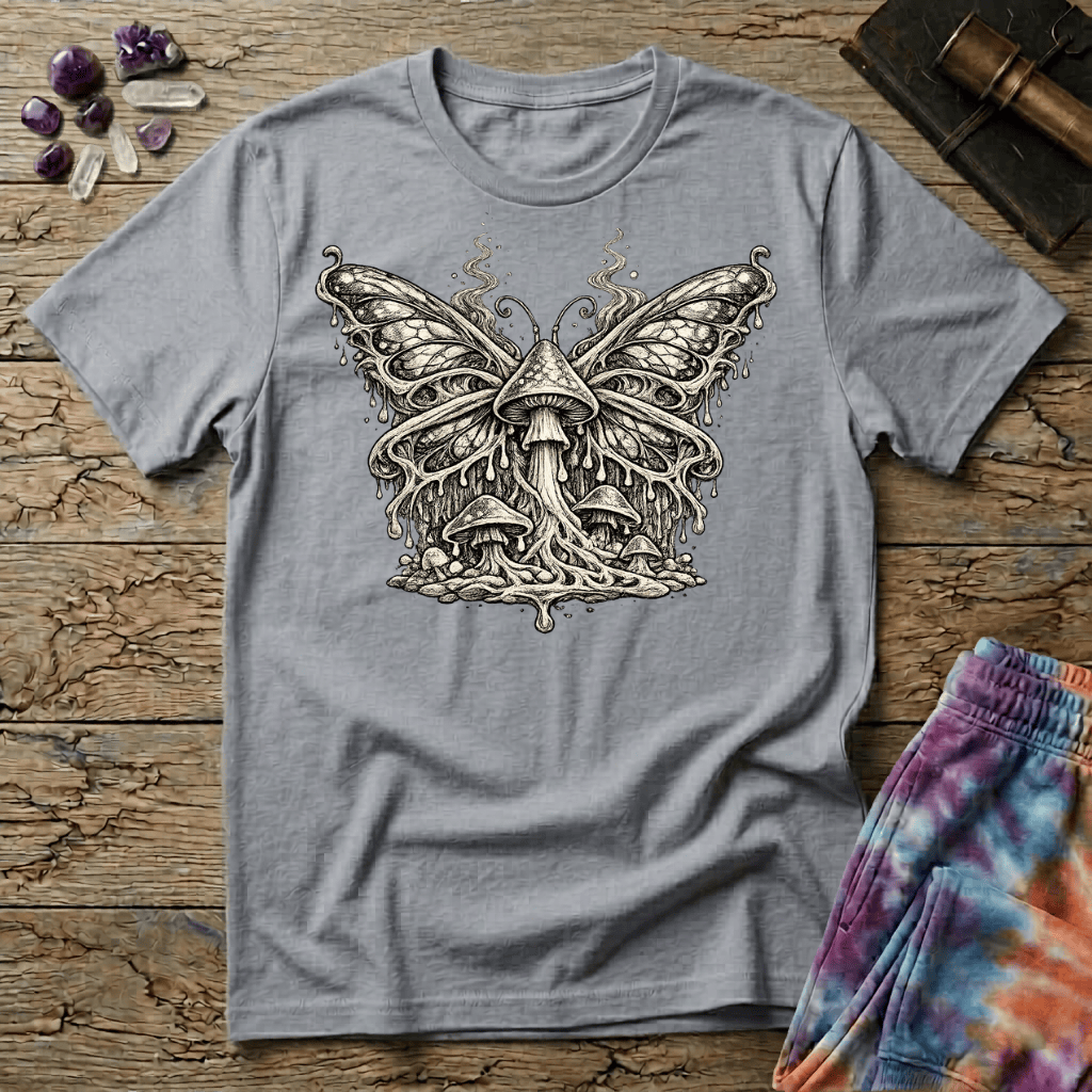 Printify T-Shirt Mushroom Butterfly Metamorphosis T-Shirt Mushroom Magic Mushroom T-Shirt