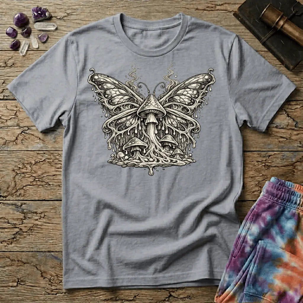 Printify T-Shirt Mushroom Butterfly Metamorphosis T-Shirt Mushroom Magic Mushroom T-Shirt