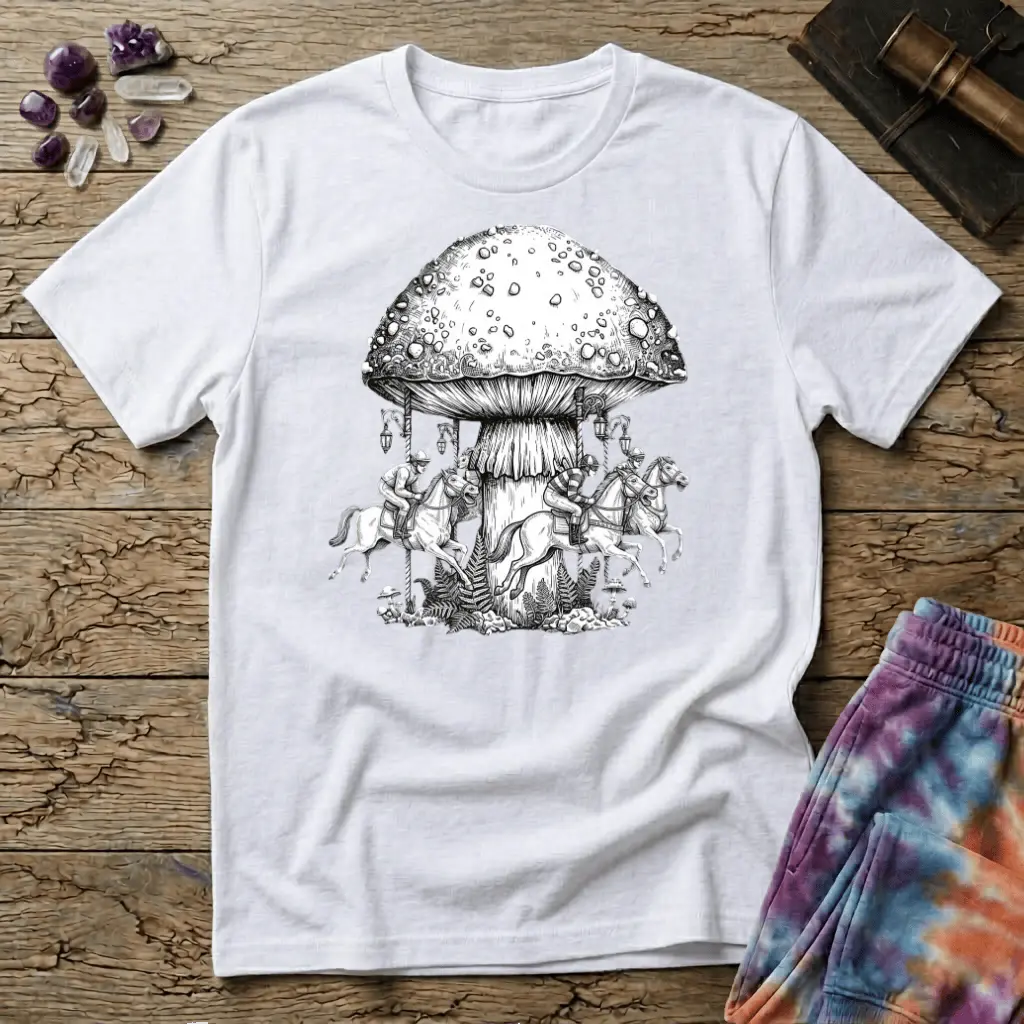 Printify T-Shirt Mushroom Carousel T-Shirt Mushroom Magic Mushroom T-Shirt