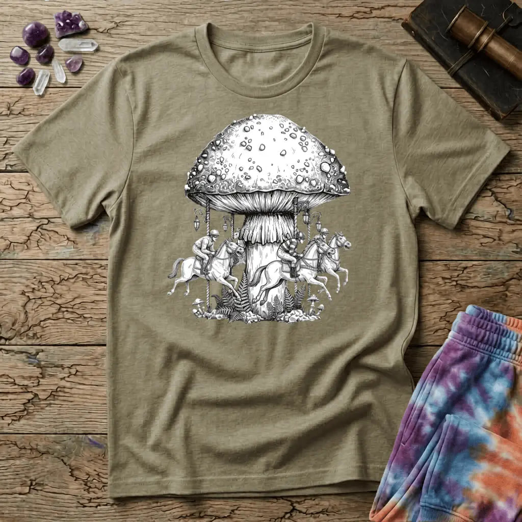 Printify T-Shirt Mushroom Carousel T-Shirt Mushroom Magic Mushroom T-Shirt
