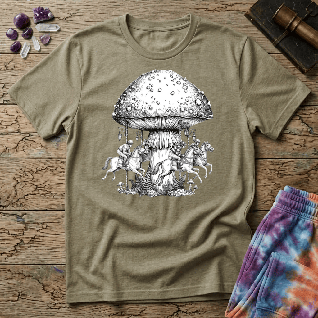 Printify T-Shirt Mushroom Carousel T-Shirt Mushroom Magic Mushroom T-Shirt