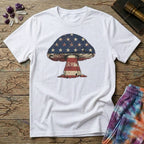 Printify T-Shirt Mushroom Flag USA T-Shirt Mushroom Magic Mushroom T-Shirt