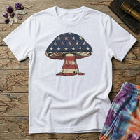 Printify T-Shirt Mushroom Flag USA T-Shirt Mushroom Magic Mushroom T-Shirt
