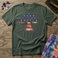 Printify T-Shirt Mushroom Flag USA T-Shirt Mushroom Magic Mushroom T-Shirt