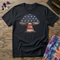 Printify T-Shirt Mushroom Flag USA T-Shirt Mushroom Magic Mushroom T-Shirt
