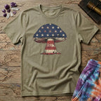 Printify T-Shirt Mushroom Flag USA T-Shirt Mushroom Magic Mushroom T-Shirt