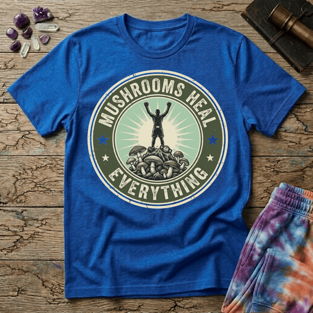 Printify T-Shirt Mushroom Heal Everything T-Shirt Mushroom Magic Mushroom T-Shirt