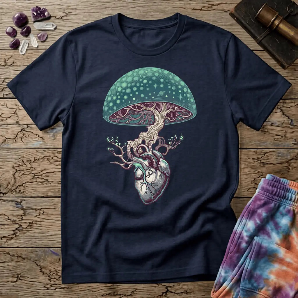 Printify T-Shirt Mushroom Heart T-Shirt Mushroom Magic Mushroom T-Shirt