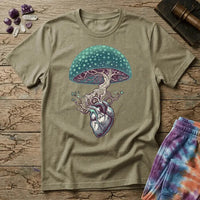 Printify T-Shirt Mushroom Heart T-Shirt Mushroom Magic Mushroom T-Shirt
