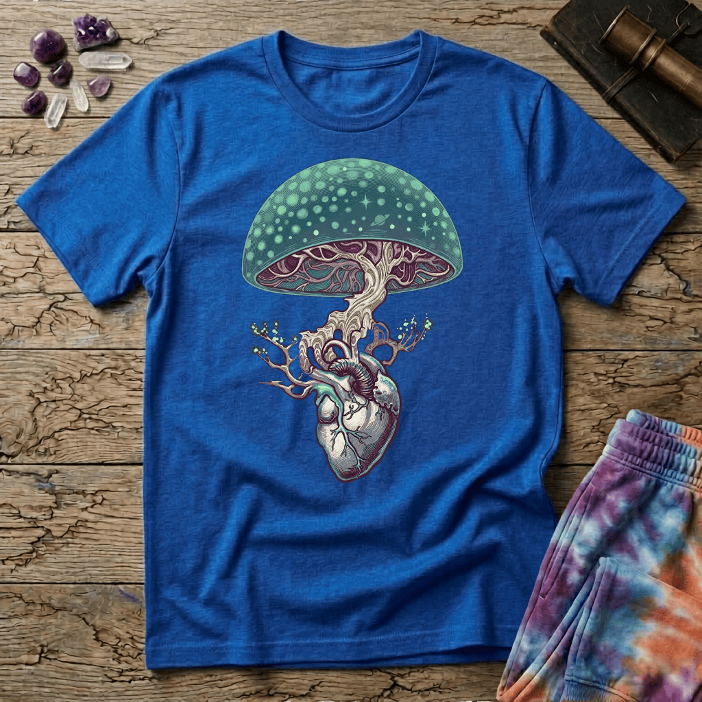 Printify T-Shirt Mushroom Heart T-Shirt Mushroom Magic Mushroom T-Shirt