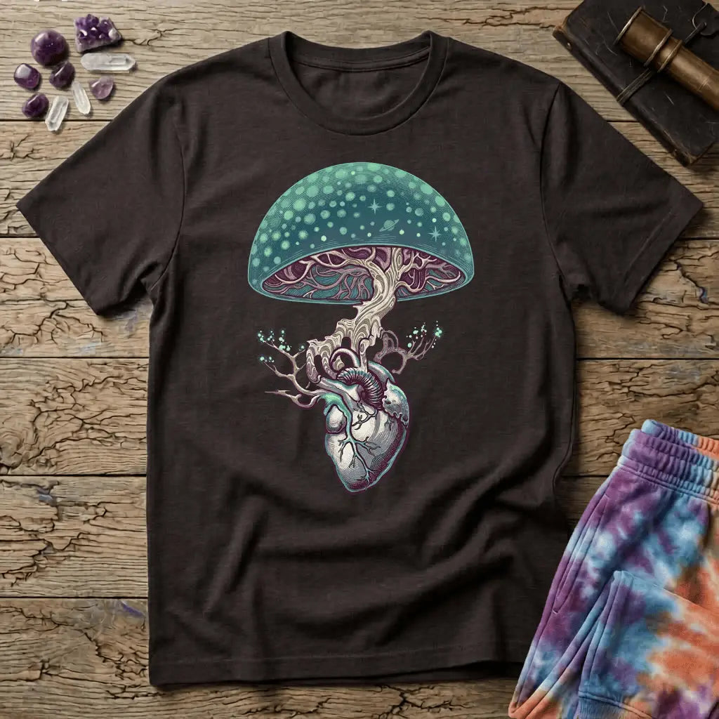 Printify T-Shirt Mushroom Heart T-Shirt Mushroom Magic Mushroom T-Shirt