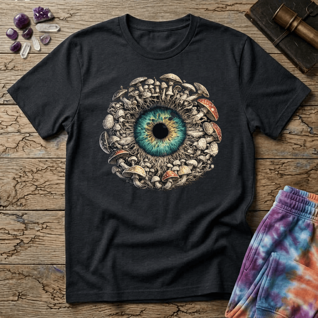 Printify T-Shirt Mushroom Iris Eyeball T-Shirt Mushroom Magic Mushroom T-Shirt