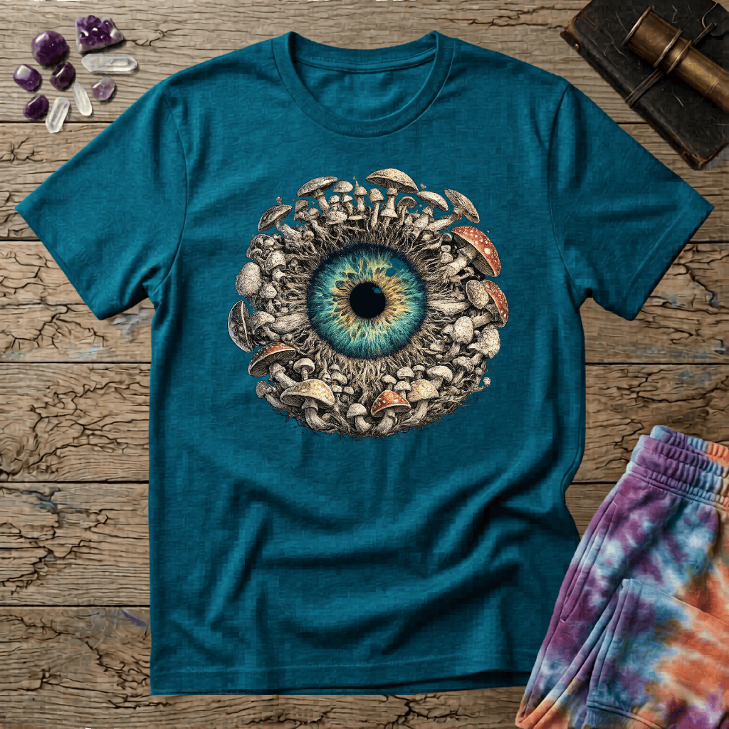 Printify T-Shirt Mushroom Iris Eyeball T-Shirt Mushroom Magic Mushroom T-Shirt