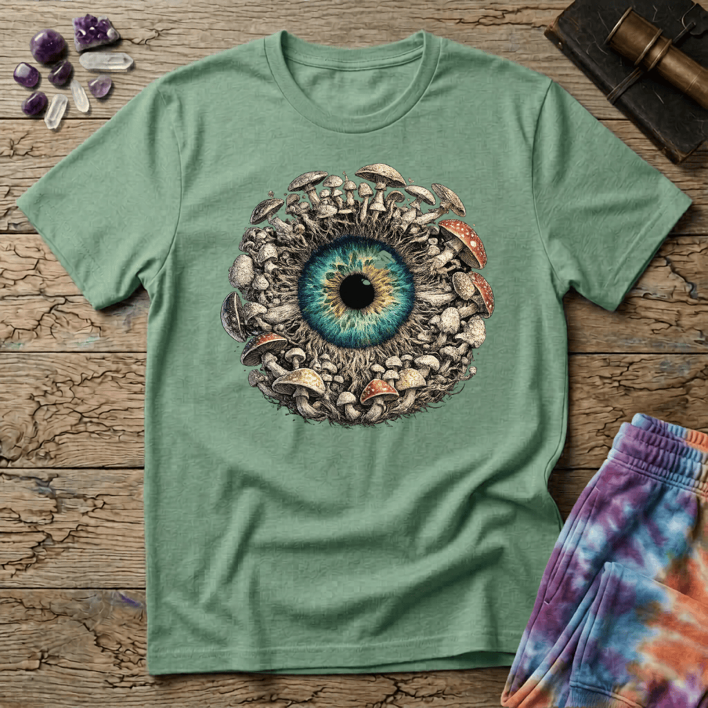 Printify T-Shirt Mushroom Iris Eyeball T-Shirt Mushroom Magic Mushroom T-Shirt