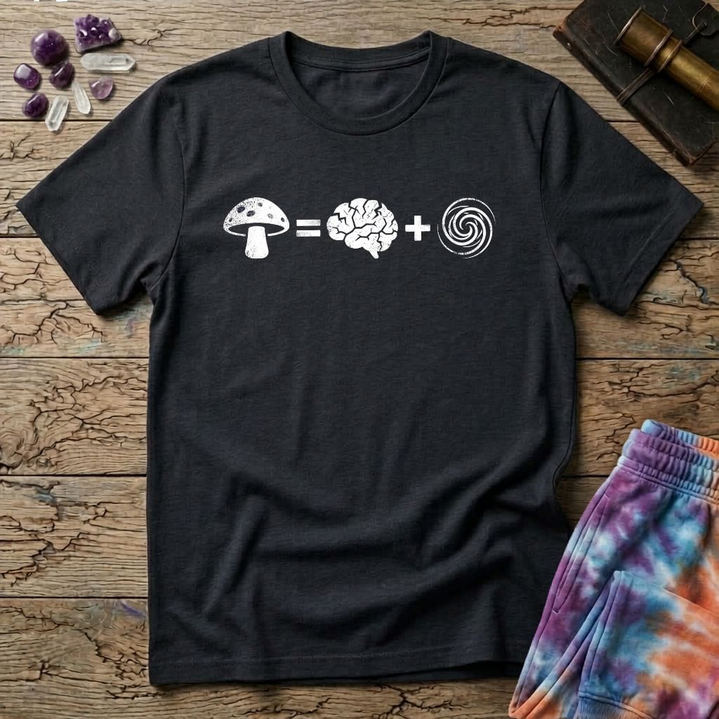 Printify T-Shirt Mushroom Plus Brain T-Shirt Mushroom Magic Mushroom T-Shirt