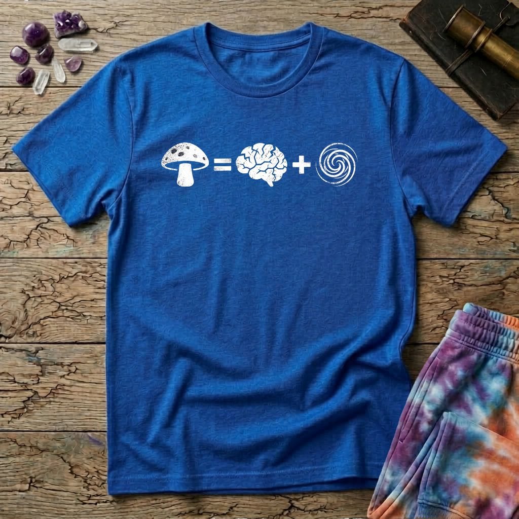 Printify T-Shirt Mushroom Plus Brain T-Shirt Mushroom Magic Mushroom T-Shirt