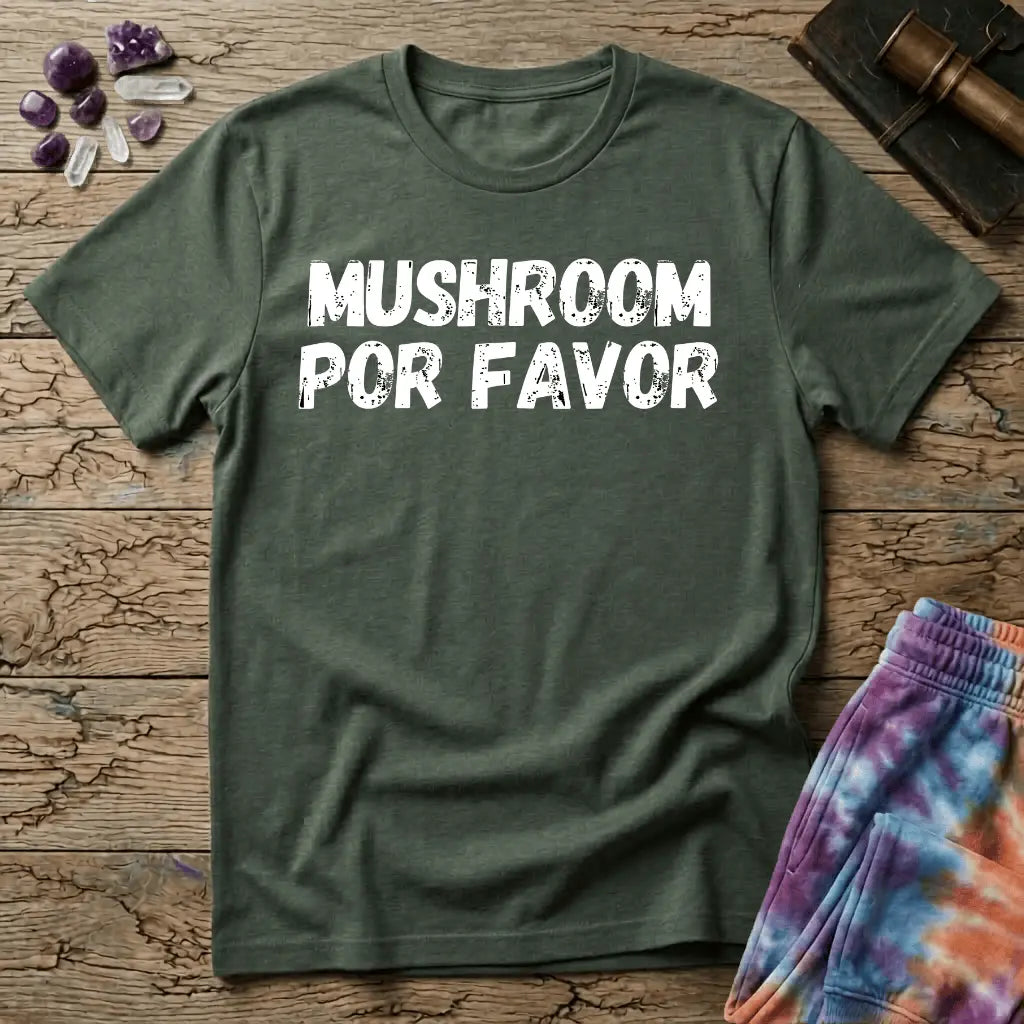 Printify T-Shirt Mushroom Por Favor T-Shirt Mushroom Magic Mushroom T-Shirt