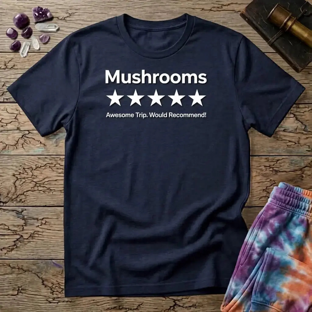Printify T-Shirt Mushroom Rating 5 Stars T-Shirt Mushroom Magic Mushroom T-Shirt