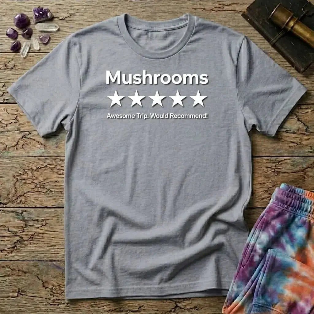Printify T-Shirt Mushroom Rating 5 Stars T-Shirt Mushroom Magic Mushroom T-Shirt