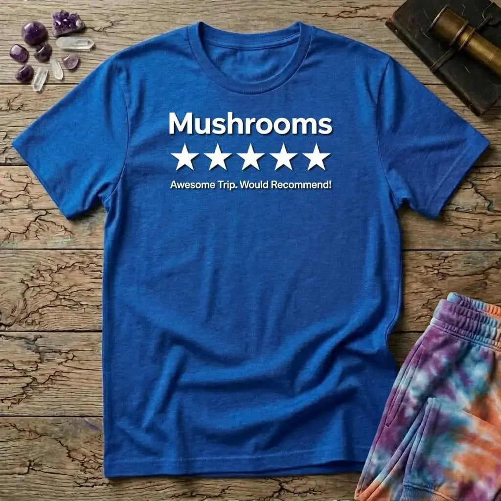 Printify T-Shirt Mushroom Rating 5 Stars T-Shirt Mushroom Magic Mushroom T-Shirt