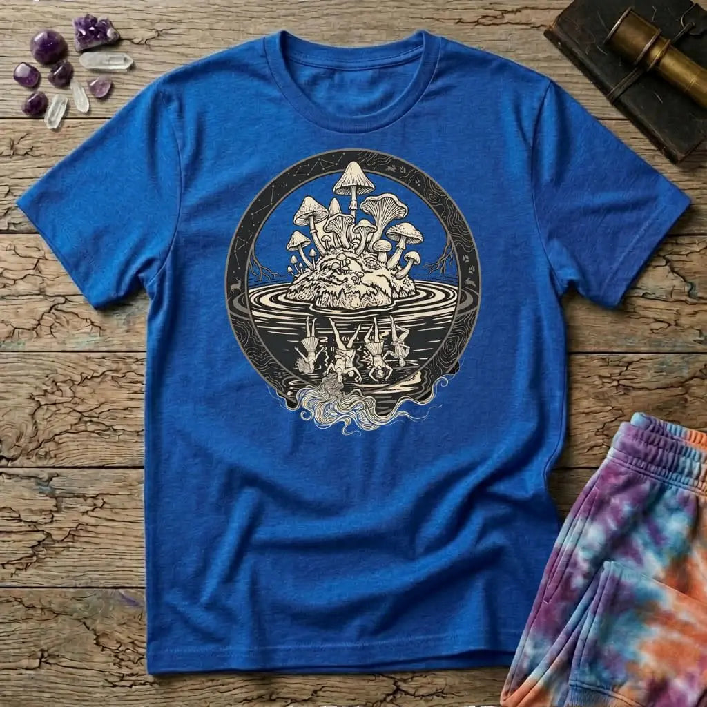 Printify T-Shirt Mushroom Reflections Too T-Shirt Mushroom Magic Mushroom T-Shirt