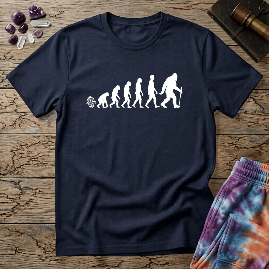 Printify T-Shirt Mushroom Sasquatch Evolution T-Shirt Mushroom Magic Mushroom T-Shirt