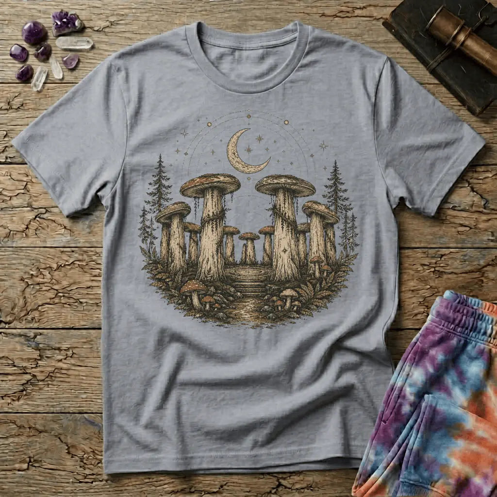 Printify T-Shirt Mushroom Stonehenge T-Shirt Mushroom Magic Mushroom T-Shirt