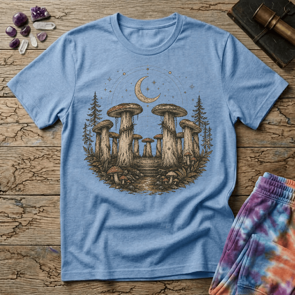 Printify T-Shirt Mushroom Stonehenge T-Shirt Mushroom Magic Mushroom T-Shirt