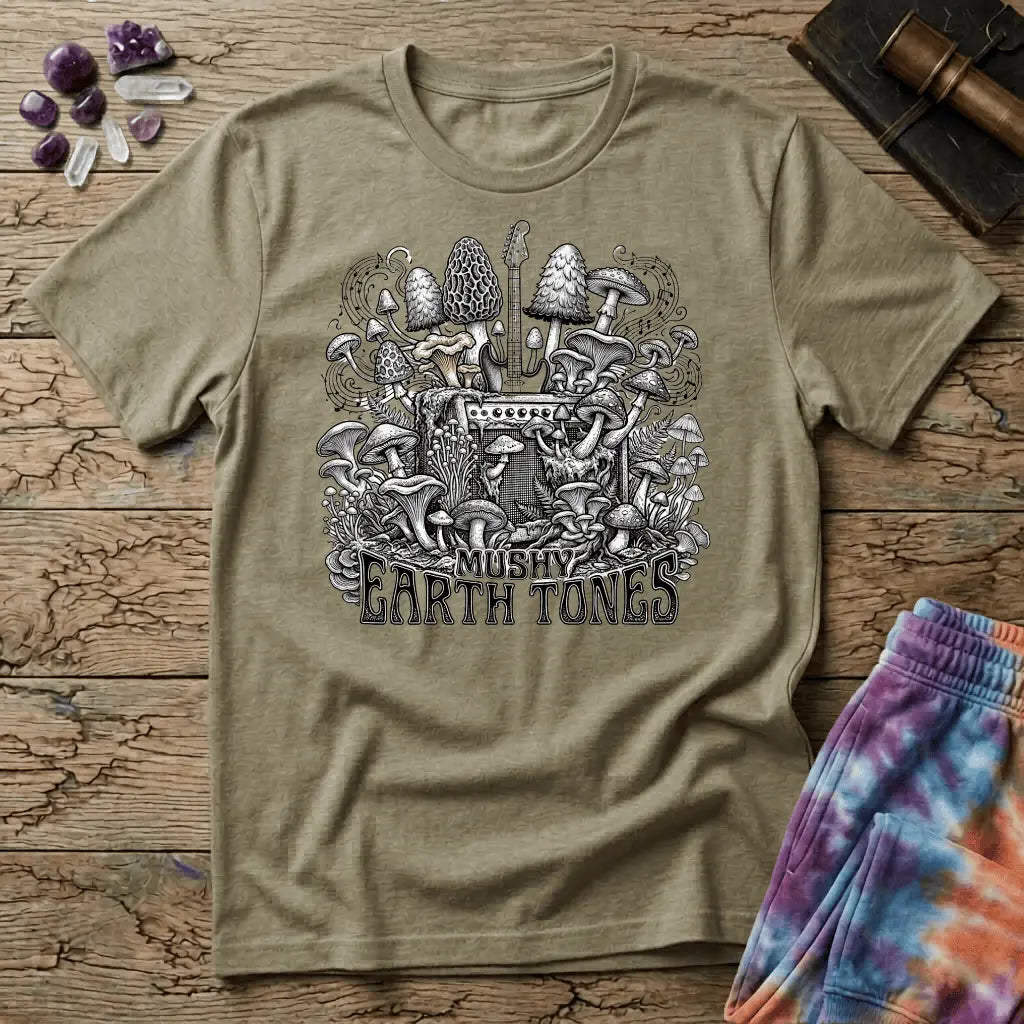 Printify T-Shirt Mushy Earth Tones T-Shirt Mushroom Magic Mushroom T-Shirt