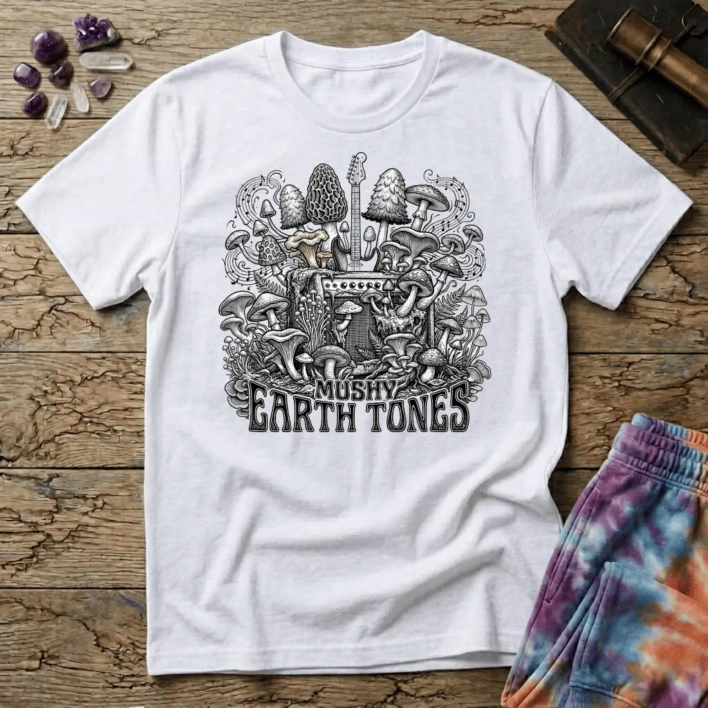 Printify T-Shirt Mushy Earth Tones T-Shirt Mushroom Magic Mushroom T-Shirt