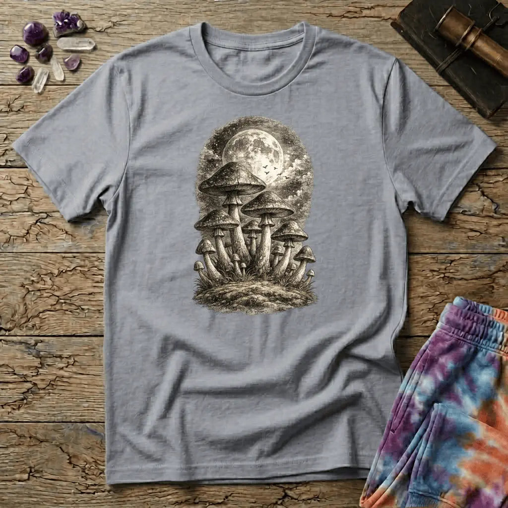 Printify T-Shirt Mycelium Network Mushroom DJ T-Shirt Mushroom Magic Mushroom T-Shirt