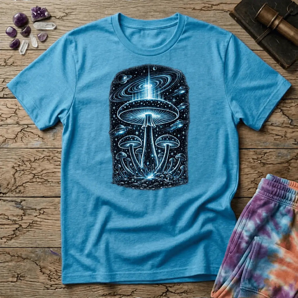 Printify T-Shirt Myco Spaceships Mushrooms T-Shirt Mushroom Magic Mushroom T-Shirt