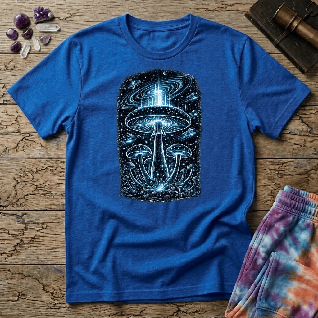 Printify T-Shirt Myco Spaceships Mushrooms T-Shirt Mushroom Magic Mushroom T-Shirt