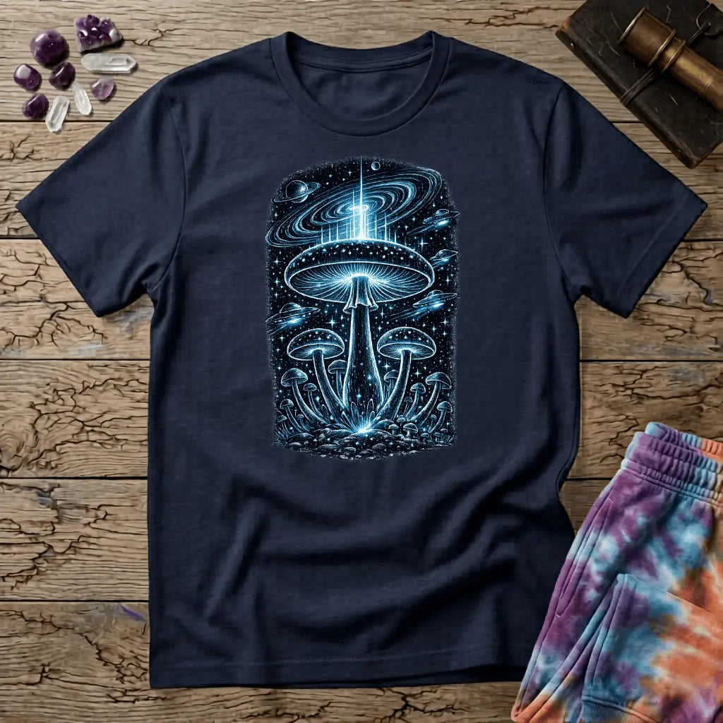 Printify T-Shirt Myco Spaceships Mushrooms T-Shirt Mushroom Magic Mushroom T-Shirt