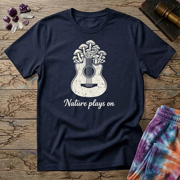 Nature Plays On Mushroom Guitar T-Shirt