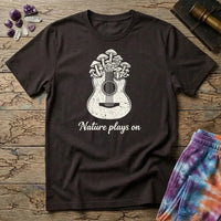 Printify T-Shirt Nature Plays On Mushroom Guitar T-Shirt Mushroom Magic Mushroom T-Shirt