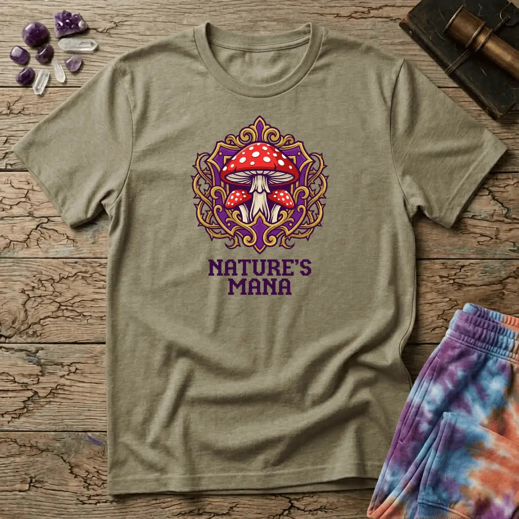 Printify T-Shirt Nature's Mana Mushroom T-Shirt Mushroom Magic Mushroom T-Shirt