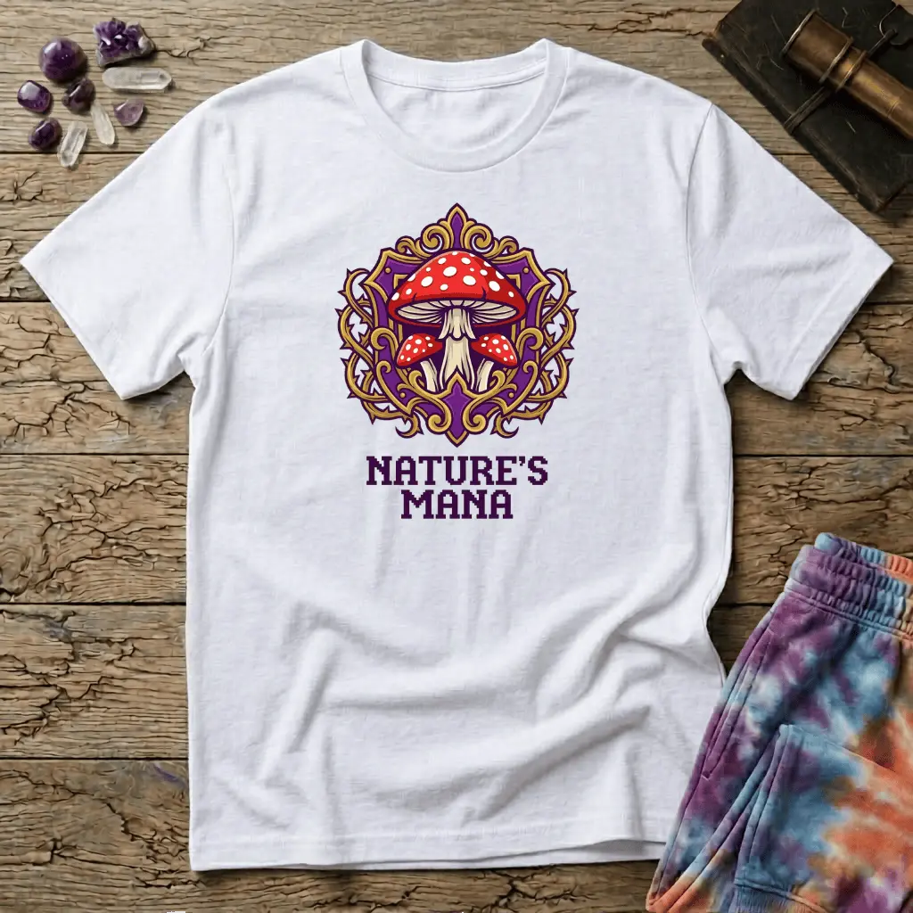 Printify T-Shirt Nature's Mana Mushroom T-Shirt Mushroom Magic Mushroom T-Shirt