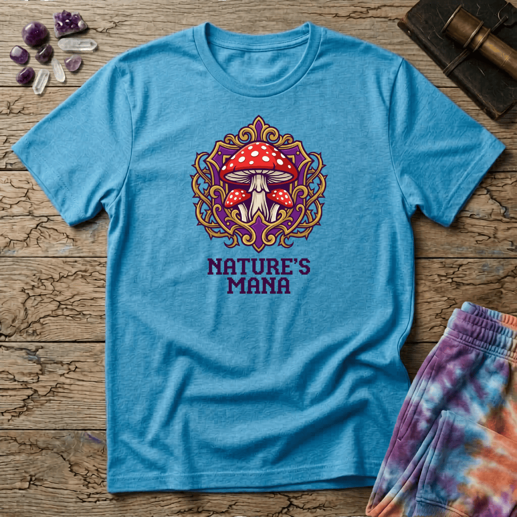 Printify T-Shirt Nature's Mana Mushroom T-Shirt Mushroom Magic Mushroom T-Shirt