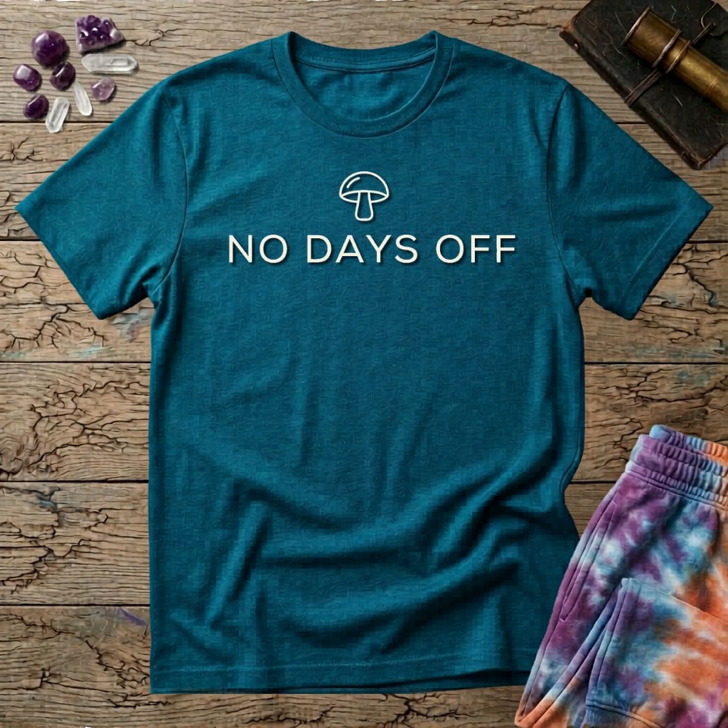 Printify T-Shirt No Days Off Mushroom T-Shirt Mushroom Magic Mushroom T-Shirt