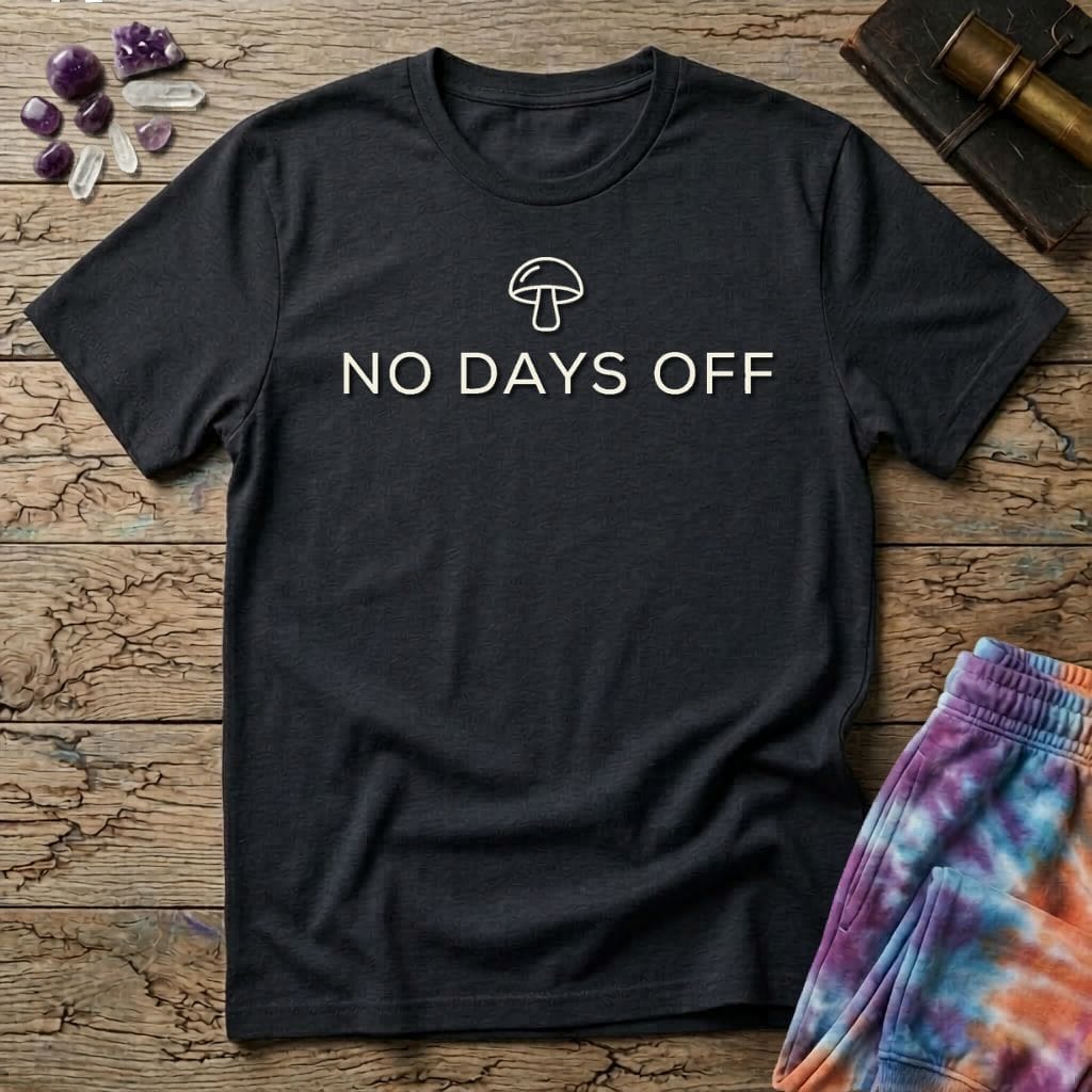Printify T-Shirt No Days Off Mushroom T-Shirt Mushroom Magic Mushroom T-Shirt