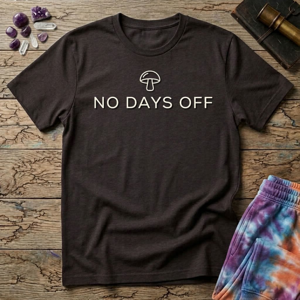 Printify T-Shirt No Days Off Mushroom T-Shirt Mushroom Magic Mushroom T-Shirt