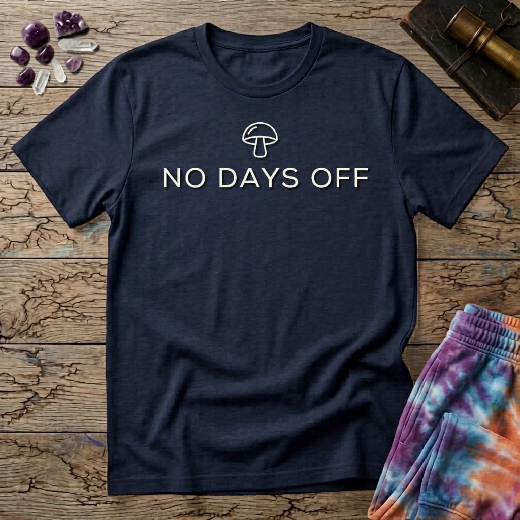 Printify T-Shirt No Days Off Mushroom T-Shirt Mushroom Magic Mushroom T-Shirt