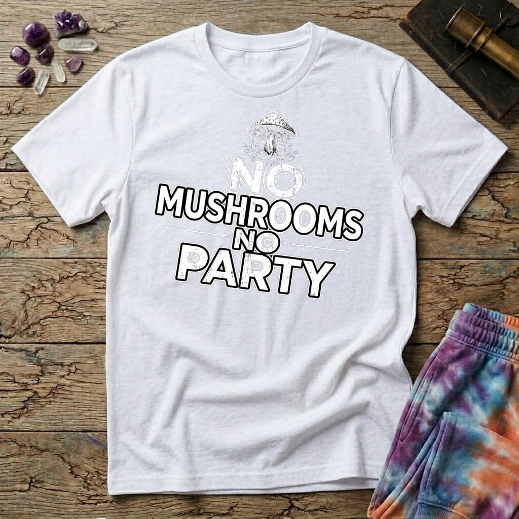 Printify T-Shirt No Mushrooms No Party T-Shirt Mushroom Magic Mushroom T-Shirt