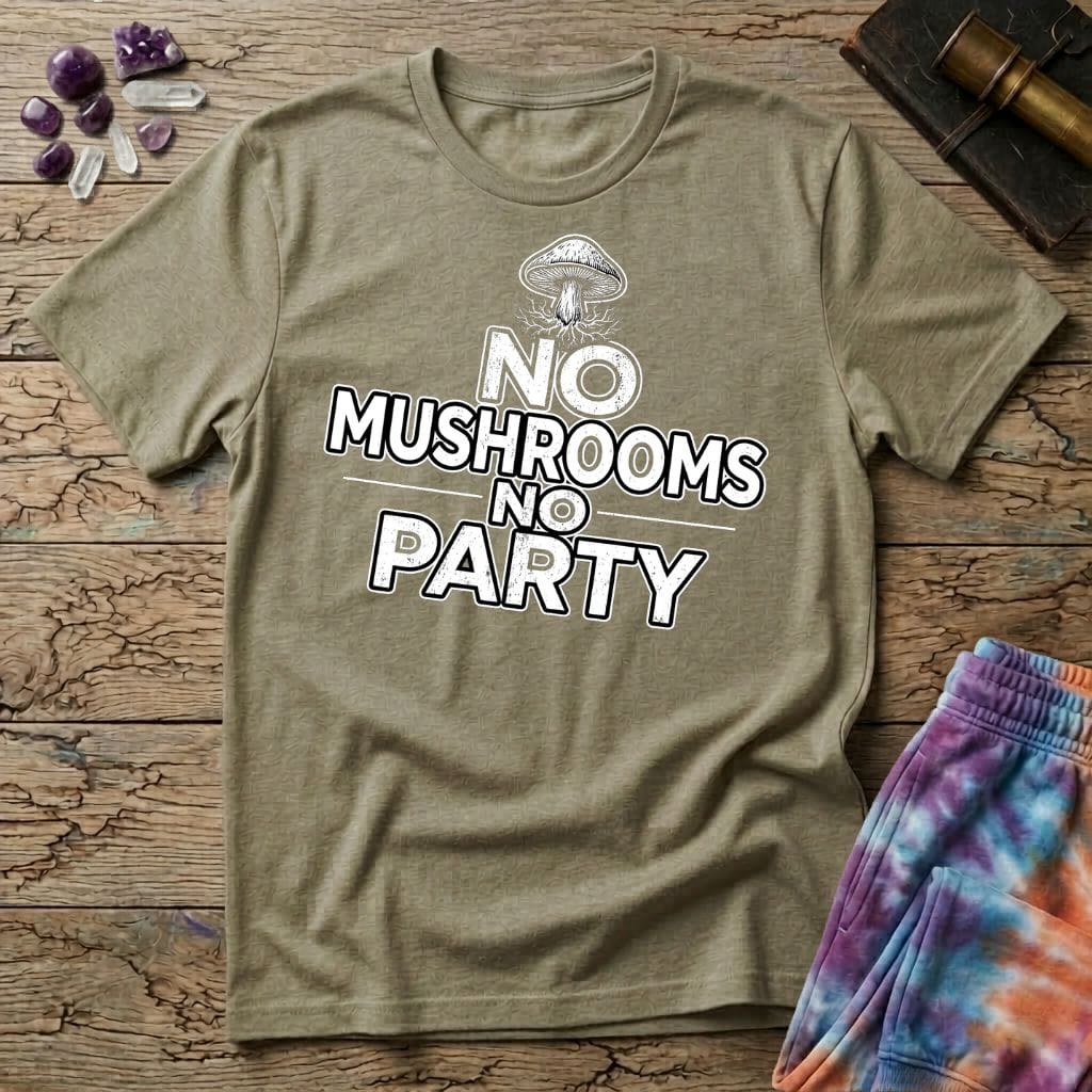 Printify T-Shirt No Mushrooms No Party T-Shirt Mushroom Magic Mushroom T-Shirt
