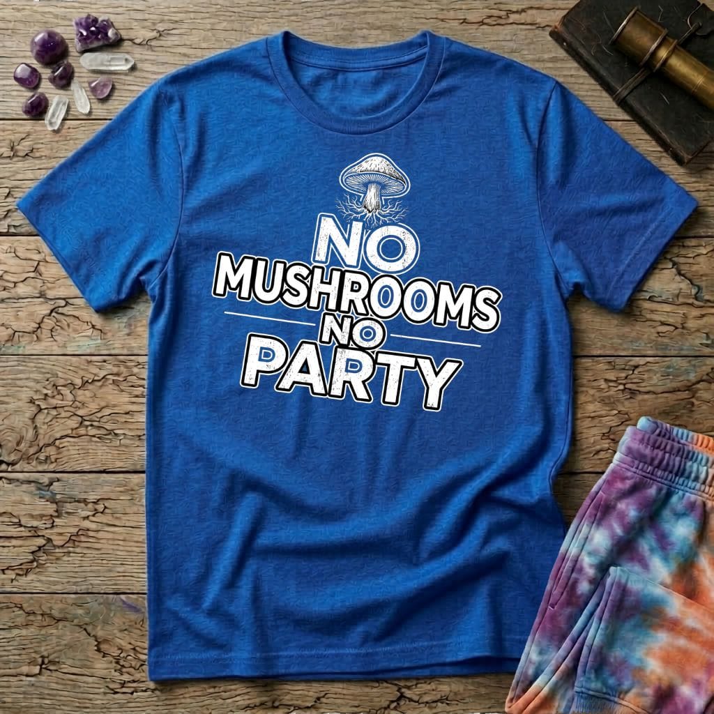 Printify T-Shirt No Mushrooms No Party T-Shirt Mushroom Magic Mushroom T-Shirt